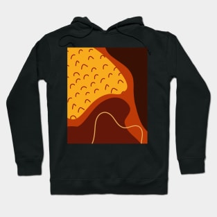 Orange And Black  Sguiggle  Boho Abstract Shapes  Pattern Hoodie
